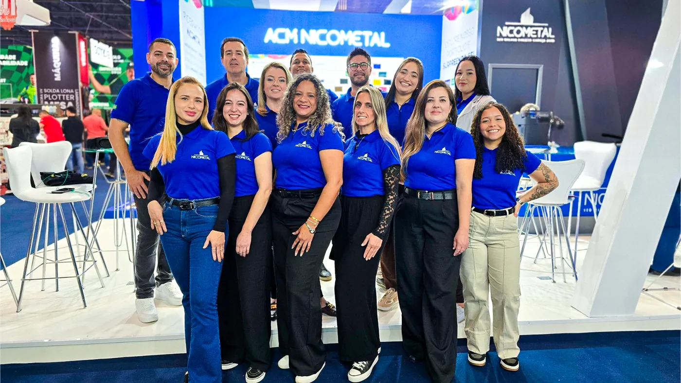 Equipe completa NICOMETAL no estande G155 da FuturePrint 2026